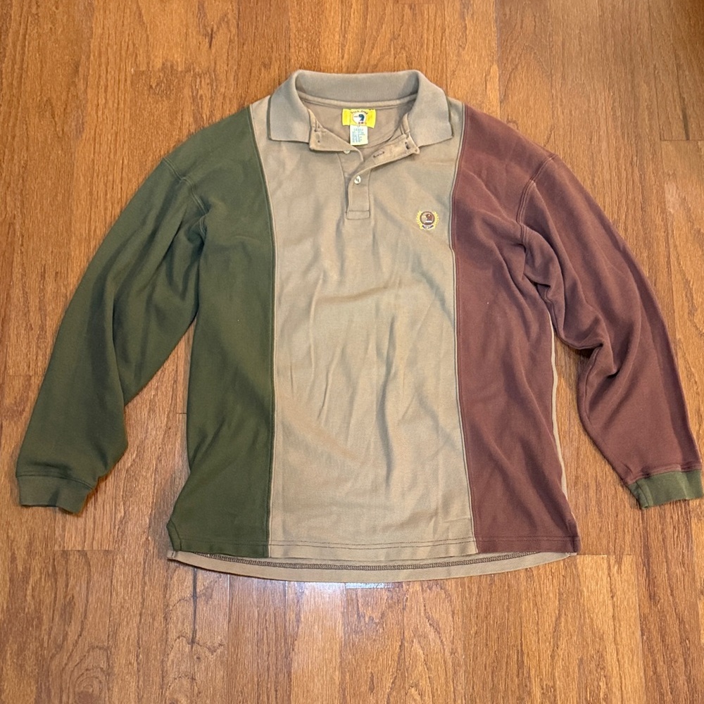 Duck Head Green, Tan, and Brown Polo Shirt